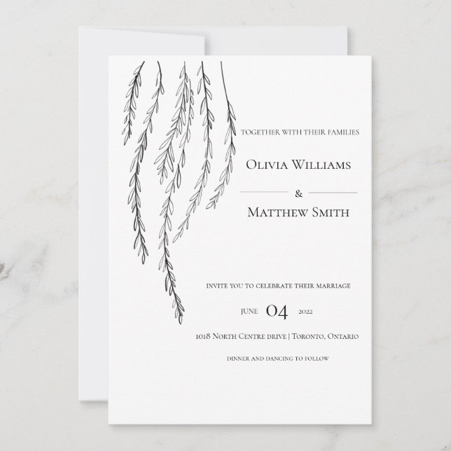 Customizable Modern Wedding Invitation  (Front)