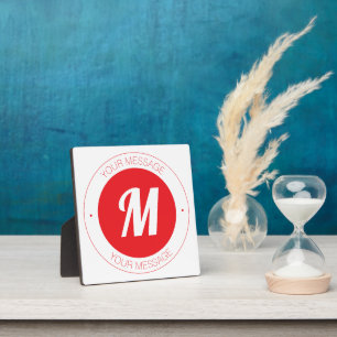 Customizable Monogram & Circular Text Template Plaque