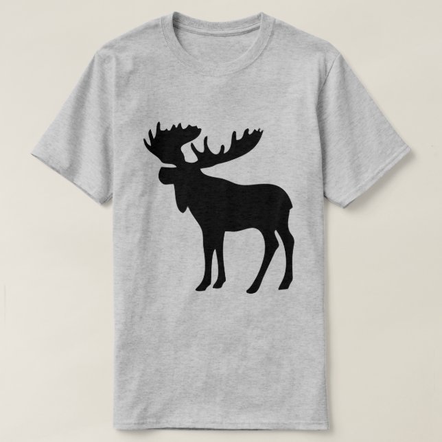 CUSTOMIZABLE MOOSE HEAD. MOOSE ANTLERS T-Shirt (Design Front)