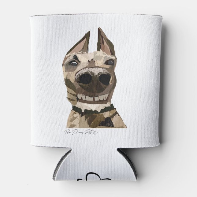 Customizable "Moose" Staghound Dog Stubby Holder (Front)