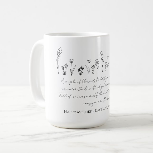 Customizable Mothers Day "Best Mom" Mug (Front Left)