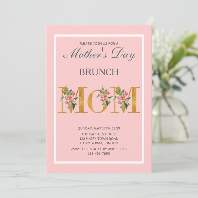 CUSTOMIZABLE MOTHER'S DAY BRUNCH INVITATION (Standing Front)