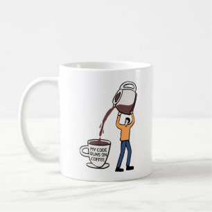CUSTOMIZABLE MY CODE RUNS ON COFFEE MUG