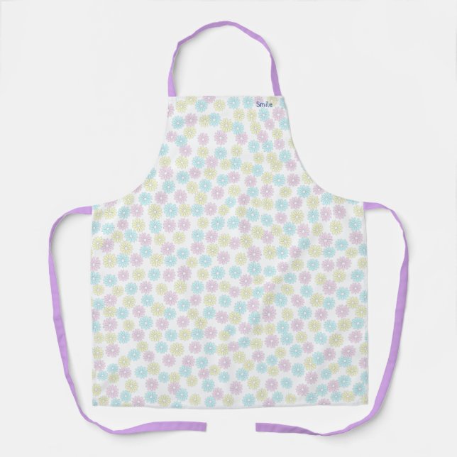 Customizable Name Flower Pastel Apron (Front)