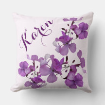Customizable name Karen pretty purple floral boho