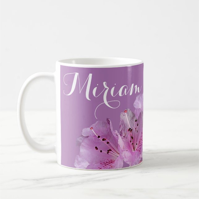Customizable name Miriam floral purple pink boho Coffee Mug (Left)
