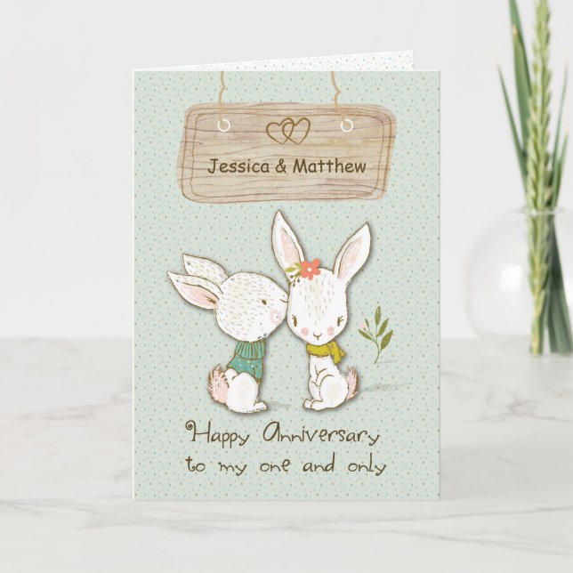 Customizable Names Wedding Anniversary to Spouse Card (Front)