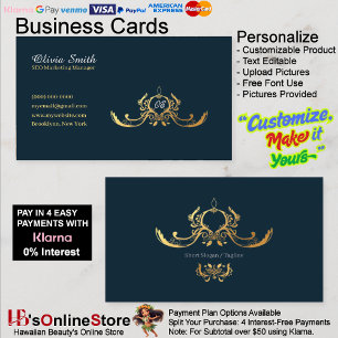 Customizable Navy Elegant Business Card 15