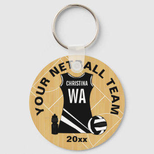 Customizable Netball V2 Key Ring