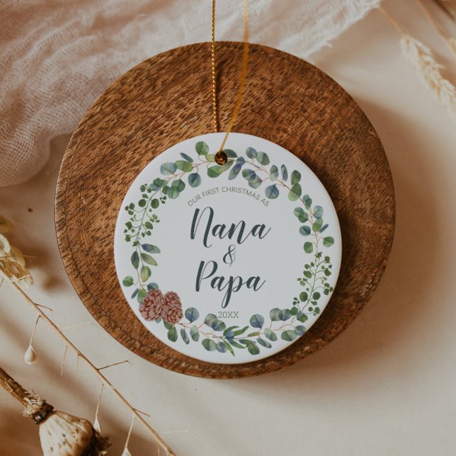 Customizable Nicknames First Xmas as Grandparents Ceramic Tree Decoration (Creator Uploaded)