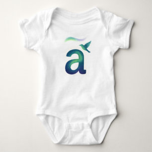 Customizable Northern Lights Letter A Aurora Bird  Baby Bodysuit