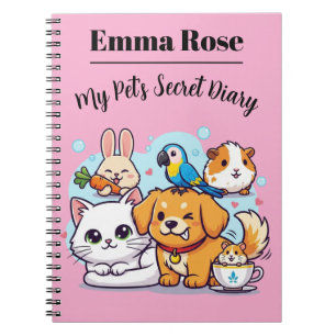 Customizable Notebook Cute Cartoon Pets