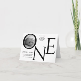 Customizable ONE First Birthday Photo Invitation