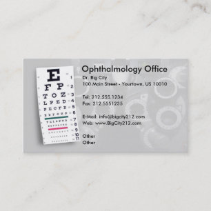 CUSTOMIZABLE Ophthalmology Business Card