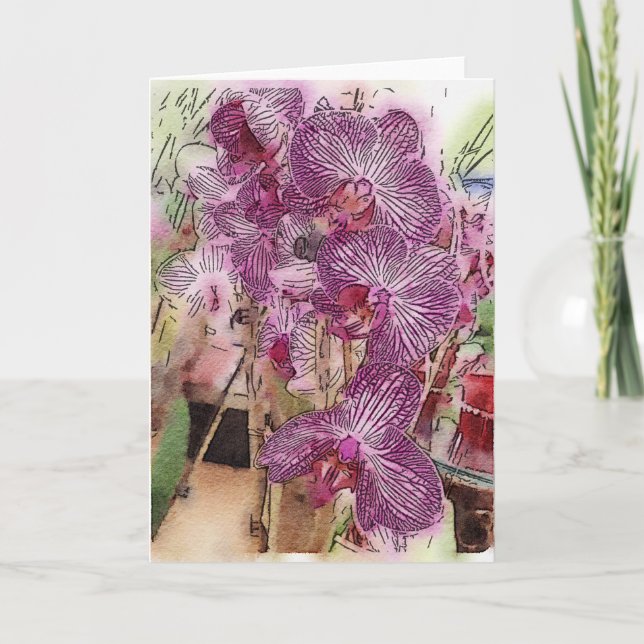 Customizable Orchids Greeting Card (Front)
