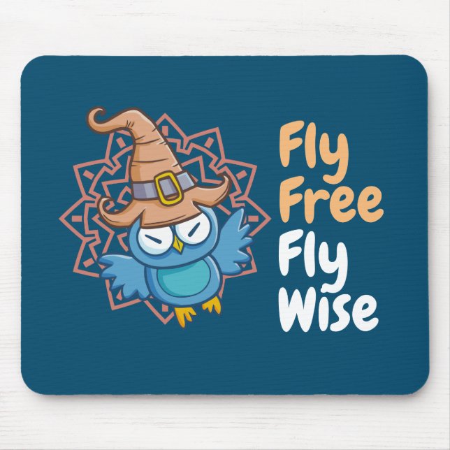 Customizable Owl Witch Mouse Pad (Front)