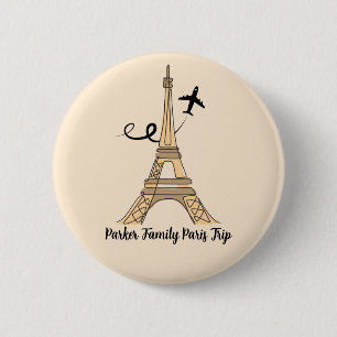 Customizable Paris Trip Chic Eiffel Tower 6 Cm Round Badge