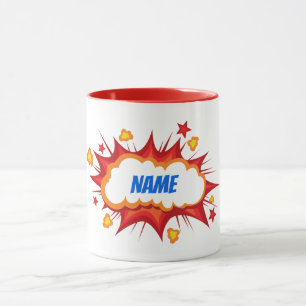 Customizable personalized comic explosion mug