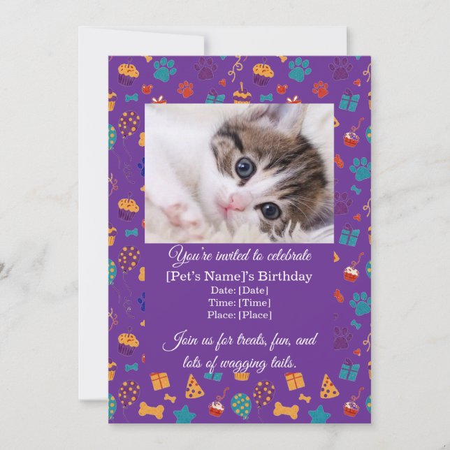 Customizable Pet Birthday Party Invitation (Front)