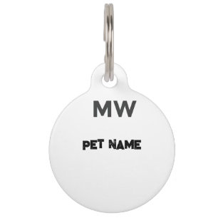 Customizable Pet ID Tag with MW Monogram