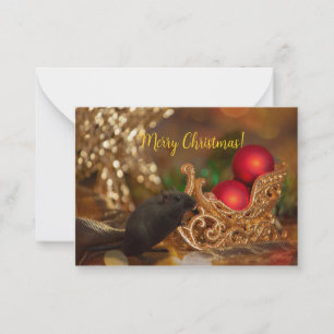Customizable pet lover gerbil Christmas card 