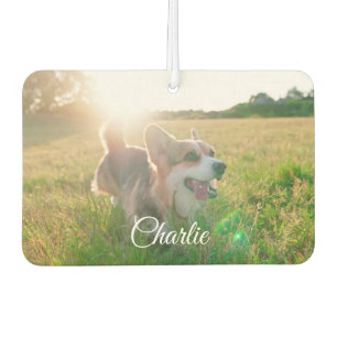 Customizable Pet Photo Template & Text For Name  Car Air Freshener