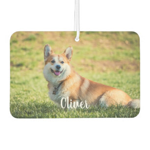 Customizable Pet Photo With Customizable Name Text Car Air Freshener