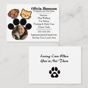 Customizable Pet Sitter Business Card