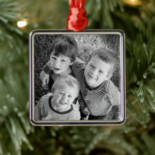 Customizable Photo Christmas Gift Metal Tree Decoration
