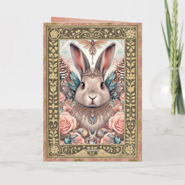 Customizable Photo Frame Card - Birthday Bunny  (Back)