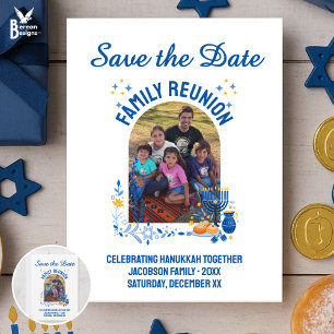 Customizable Photo HANUKKAH FAMILY REUNION Save The Date