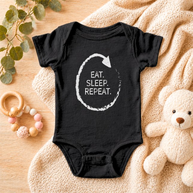 Customizable Phrase Eat. Sleep. Repeat. Baby Bodysuit (Creator Uploaded)