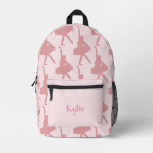 Customizable Pink Ballet School Printed Backpack