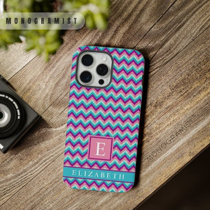Customizable Pink Blue Purple  Chevron Pattern iPhone 15 Pro Max Case