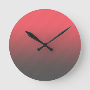 Customizable Pink Gray Ombre Background Round Clock