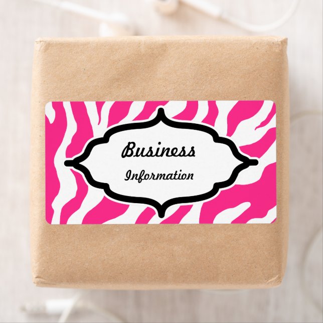 Customizable Pink Zebra Labels (Insitu)