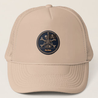 Customizable Pirate Skull Trucker Hat: Personalize Hat