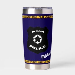 Customizable Police Tribute Design with Badge Insulated Tumbler