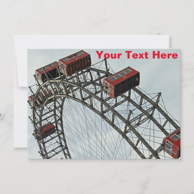 Customizable Prater wheel, Vienna, Austria card (Front)