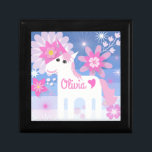 Customizable Pretty Pink Unicorn Jewelry Box<br><div class="desc">Pretty Pink Unicorn in Flowers against an ombre background with customizable name.  Perfect for the pretty princess in your life,  young or old!</div>