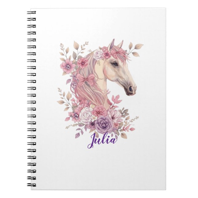 Customizable Pretty Ponies and Petals Notebook (Front)