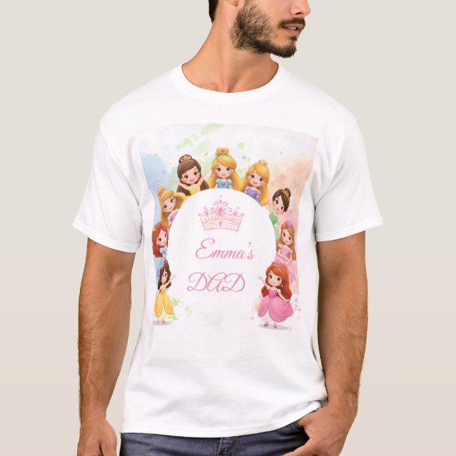 Customizable Princess Birthday T-Shirt for Dad (Front)