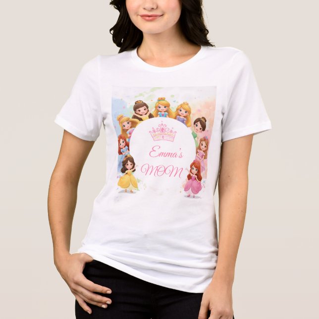 Customizable Princess Birthday T-Shirt for Mom Tri-Blend Shirt (Front)