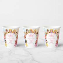Customizable Princess Girl Birthday Paper Cup