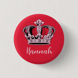 Customizable Princess Queen Crown 3 Cm Round Badge