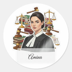 Customizable Professional Lawyer Sticker with Name