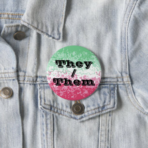 Customizable Pronoun Abrosexual Pride Keychain 7.5 Cm Round Badge