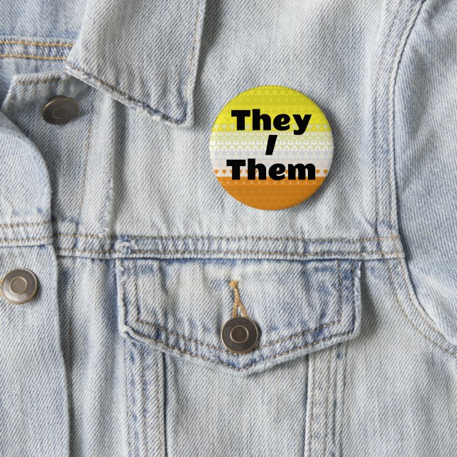 Customizable Pronoun Maverique  Pride Flag  6 Cm Round Badge (In Situ)
