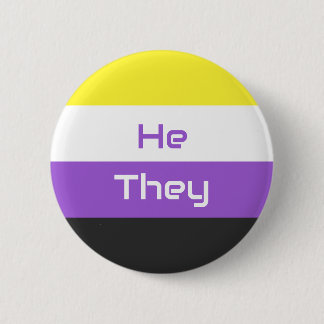 Customizable Pronouns NB Nonbinary Pride Flag 6 Cm Round Badge