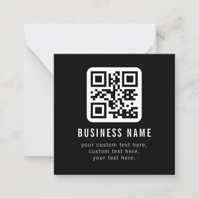 Customizable QR Code & Editable Text Design Card (Front)